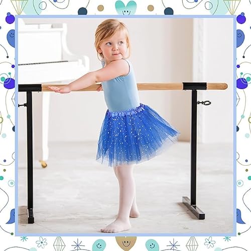 MUNDDY® - Tutu Elastico Tul 3 Capas 28 CM de Longitud para niña Bebe Distintas Colores con Estrella Falda Disfraz Ballet (Azul Oscuro con Estrella)