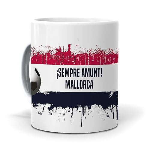 mundohuevo Taza Personalizada con Texto. Regalo Original. Mallorca. Regalo Equipo de Futbol. Haz