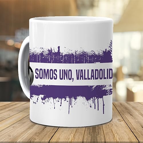 mundohuevo Taza Personalizada con Texto. Regalo Original. Valladolid. Regalo Equipo de Futbol. Haz