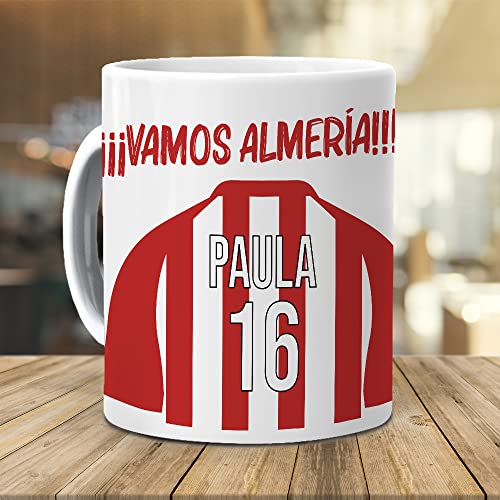 mundohuevo Taza Personalizada con Texto. Regalo Original.Camiseta Personalizada Almeria. Vamos Almeria. Haz