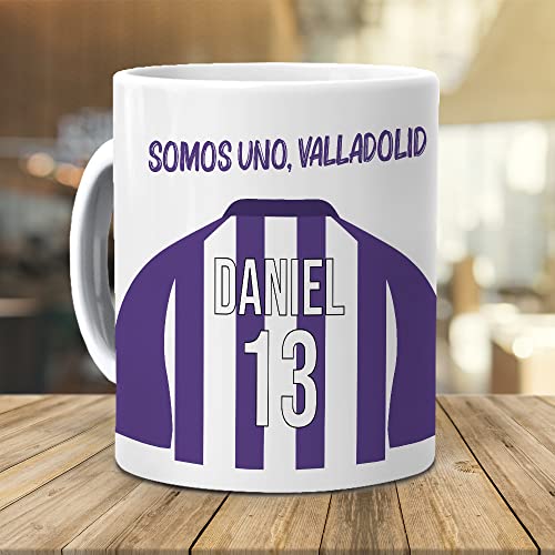 mundohuevo Taza Personalizada con Texto. Regalo Original.Camiseta Personalizada Real Valladolid. Somos uno, Valladolid. Haz