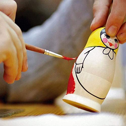 Muñecas Rusas,5 Piezas Juego de Muñecas Matryoshka Muñecas Rusas Sin Pintar Muñecas de Madera Muñeca Rusa Set para niños Juguete Regalo Decoración de Escritorio