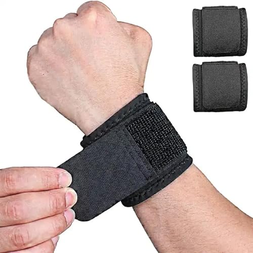 Muñequera Deportiva Pack de 2 Uds, Muñequera túnel carpiano, Muñequera tendinitis, Muñequera elástica ajustable, Muñequera compresión, Muñequera neopreno, fitness, Gym, Padel, Crossfit, Unisex.