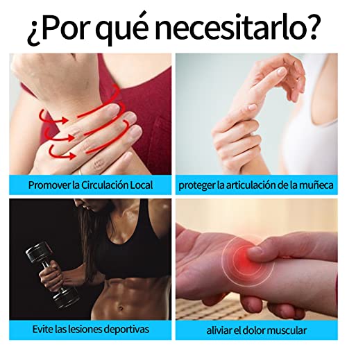 Muñequera Tendinitis Muñeca Ajustable, 1Par Negro Elasticidad Ferula Tunel Carpiano, Muñequera Metacarpiana Pulgar Deportiva Para Esguince de Dolor Muñeca, Tendinitis, Artritis, Protección Deportiva