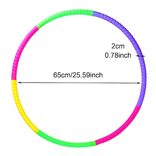 MUNSKT Círculo de plástico plegable, 7 secciones, tubos desmontables coloridos para ejercicio, gimnasia, baile, juegos de entrenamiento de mascotas, niños y adultos