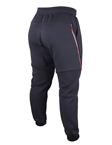 Muscle Alive Hombre Pantalones de chándal para Largos para Entrenamiento deportivode chándal Culturismo Fitness Pants S9004 Negro M