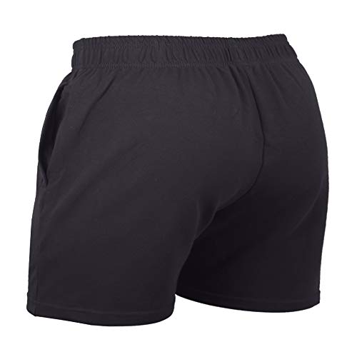 Muscle Alive Hombres Culturismo Gimnasio Rutina de Ejercicio Pantalones Cortos Terry Algodón 5 Inseam PLN-Negro L