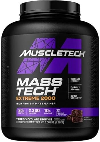 MUSCLETECH MASS TECH EXTREME 2000, Sabor Triple Chocolate Brownie, 2,72 Kg