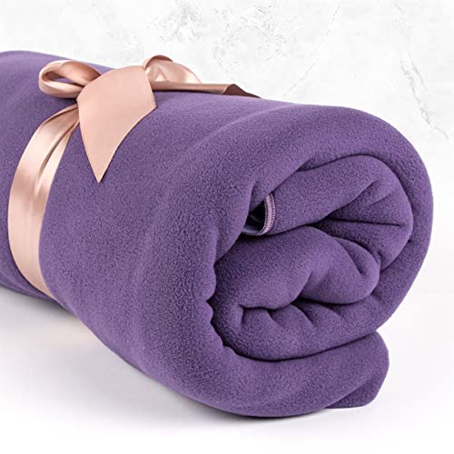 Myga RY1329, manta de forro polar, cojín y manta para estudio de yoga y meditación, relajante suave y acogedora, morado