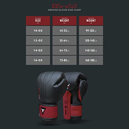 Mytra Fusion Guantes Boxeo Incluido con envolturas para Manos Gratis Guantes de Boxeo MMA Training Guantes Muay Thai Guantes Boxeo Mujer y Hombre (16-oz, Black/Maroon)