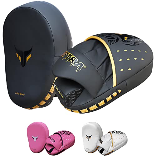 Mytra Fusion Manoplas Boxeo - Boxing Pads MMA Muay Thai Manoplas de Boxeo para Entrenamiento de Boxeo y Artes Marciales (Black)