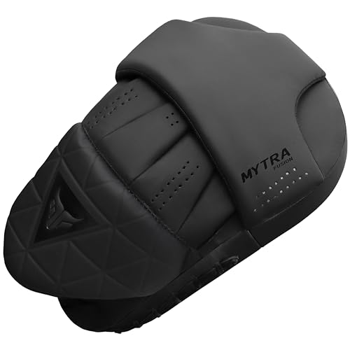 Mytra Fusion Manoplas Boxeo Curvo Pads de Kickboxing MMA, Muay Thai, Artes Marciales, Puñetazos, Entrenamiento de Karate Manoplas de Boxeo (Black)