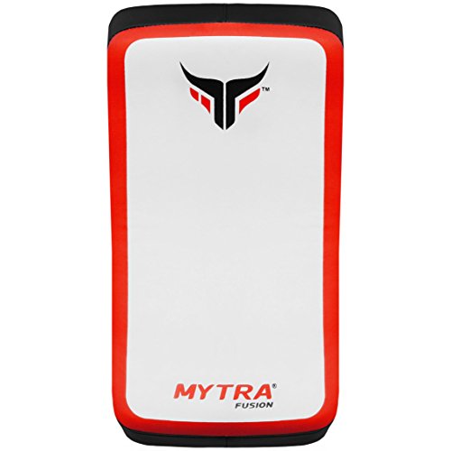 Mytra Fusion thai pad kick shield mma kickboxing muay thai training pad arm pad strike shield (White Red)