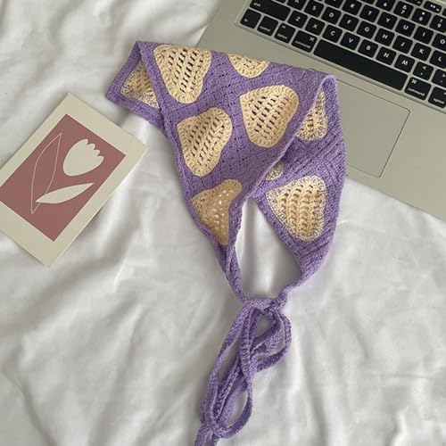 Mzshne Bufandas para el cabello Diadema Bandana Pañuelos para la cabeza con pañuelo triangular, pañuelos para el pelo con corazón de para decoración de peinado