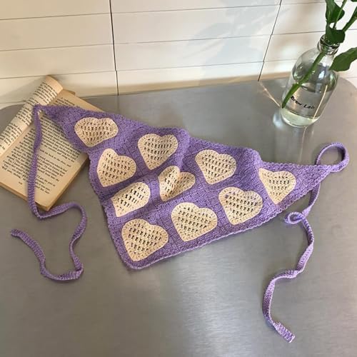 Mzshne Bufandas para el cabello Diadema Bandana Pañuelos para la cabeza con pañuelo triangular, pañuelos para el pelo con corazón de para decoración de peinado