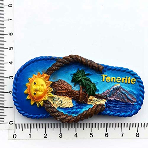 "N/A" España Tenerife Volcán Imán de Nevera 3D Artesanía Souvenir Imanes de Nevera de Resina Colección Regalo de Viaje