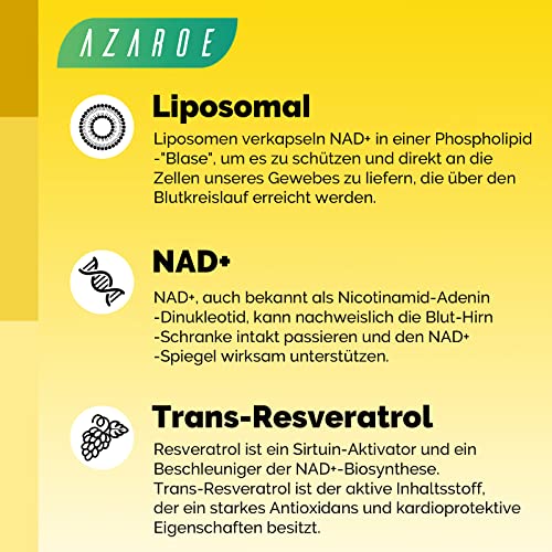 NAD+ liposomal y Trans-Resveratrol 800mg cápsulas blandas, alternativa al NMN más eficiente que el NMN, alta absorción, suplemento real de NAD+ para la reparación celular