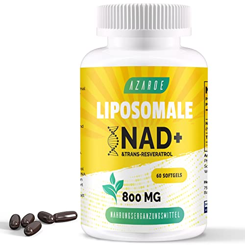 NAD+ liposomal y Trans-Resveratrol 800mg cápsulas blandas, alternativa al NMN más eficiente que el NMN, alta absorción, suplemento real de NAD+ para la reparación celular