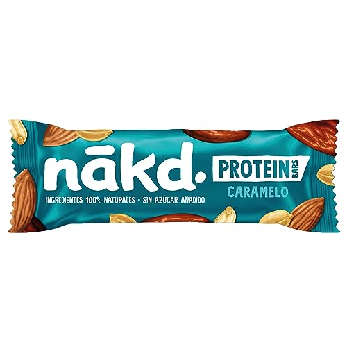 Nākd. Protein Caramelo | Barritas Proteícas | 7g de Proteína de Origen Vegetal | 100% Ingredientes Naturales | Sin Azúcar Añadido | Vegano | 16 x 45g | 720g