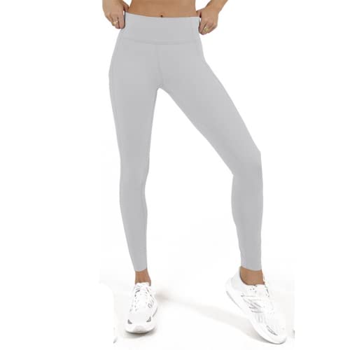 Nakloe | Mallas Deporte Mujer | Leggins Deportivos Mujer | | Ropa Deportiva Mujer | Leggings Mujer | Mallas para Fitness, Yoga, Gym, Running | Cintura Alta (S/M, Gris)