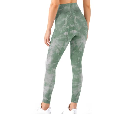 Nakloe | Mallas Deporte Mujer | Leggins Deportivos Mujer | Ropa Deportiva Mujer | Leggings Mujer | Mallas para Fitness, Yoga, Gym, Running | Cintura Alta (S, Verde Estampado)