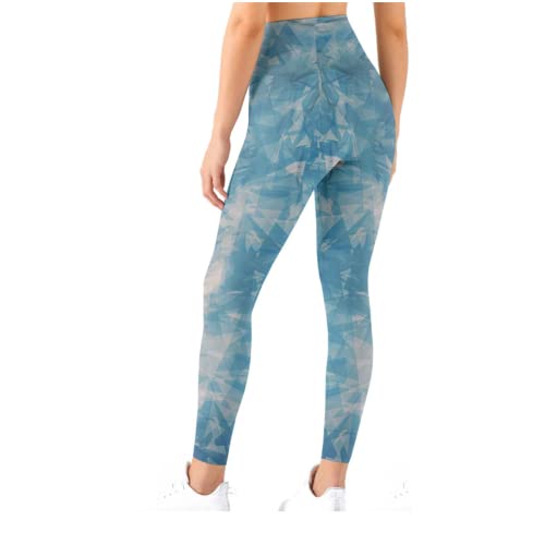 Nakloe | Mallas Deporte Mujer | Leggins Deportivos Mujer | Ropa Deportiva Mujer | Leggings Mujer | Mallas para Fitness, Yoga, Gym, Running | Cintura Alta (M, Azul Estampado)