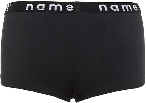 NAME IT Nkfhipster 2P We Solid Black Noos Braguita, Negro, 122-128 (Pack de 2) para Niñas