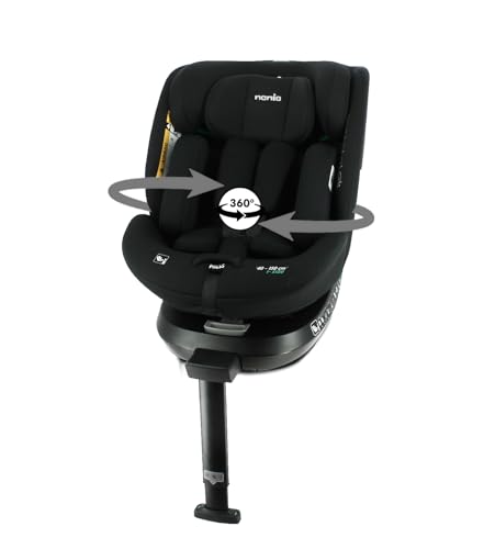 Nania - Silla de auto SPIRIT 360° giratoria - Talla I 40-150 cm - Actualizable desde el nacimiento hasta aprox. 12 años - Grupo 0+/1/2/3 - Fijaciones Isofix + puntal de soporte