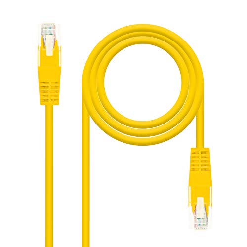 NanoCable 10.20.0402-Y - Cable de red Ethernet RJ45 Cat.6 UTP AWG24, 100% cobre, Amarillo, latiguillo de 2mts