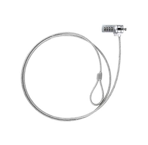 NANOCABLE Tooq TQCLKC0015 - Cable de Seguridad con Combinación para Portátiles, Plata, 1.5 Metros