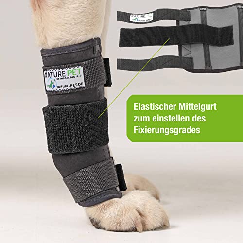 NATURE PET Vendaje para la articulación carpometacarpiana de Perro/Vendaje de protección de la articulación carpiana/Vendaje de protección de Perros Carpolock Medium Negro - M