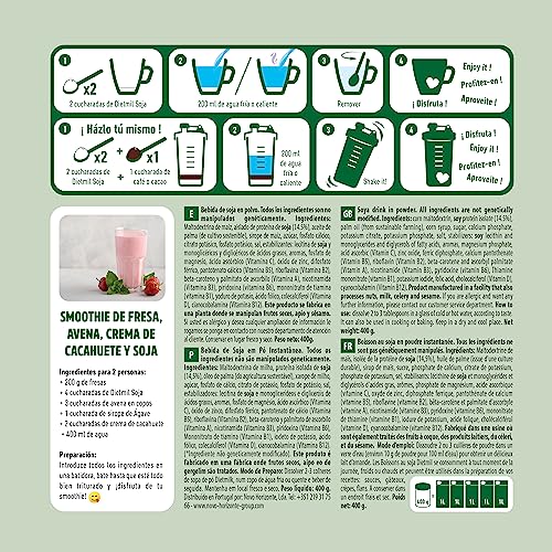 Naturgreen - Dietmil Soja Calcium Instant Bio, Bebida De Soja En Polvo, Bebida Vegetal Ecológica, Sin Azúcares Añadidos, Contiene400 Gr