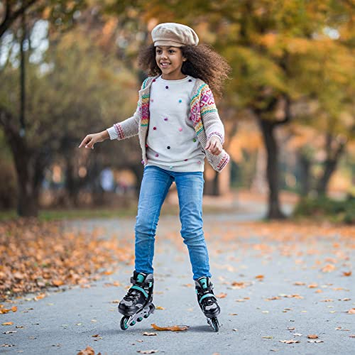 Navaris Patines en línea - Set de 2X patín con Ruedas en Fila - con Freno reemplazable - para niños niña Adulto Mujer - Talla Ajustable