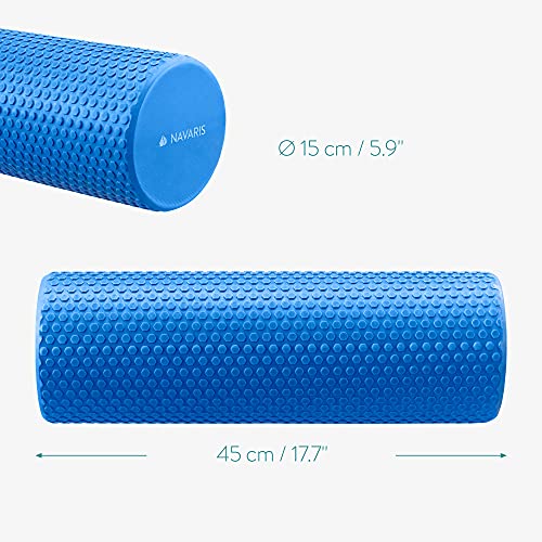 Navaris Rodillo para Pilates - Rodillo de Espuma EVA para Masaje Fitness Yoga Gym - Foam Roller para Entrenamiento Muscular Equilibrio Elasticidad