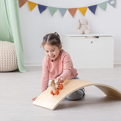 Navaris Tabla de Equilibrio para niños - Balance Board Curva de Madera para niño +3 años - Balancín para psicomotricidad Infantil - MAX. 70 kg