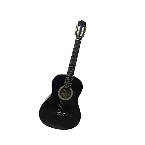 Navarrez NV12PK Starter Set guitarra clásica negro 4/4, bolsa/Gig Bag, libro con CD, afinador (tuner),2 púas