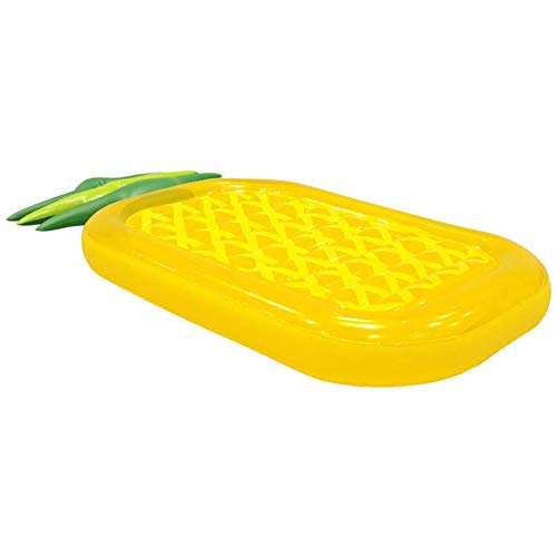 NAWA - Colchoneta Flotador Hinchable Piña para Piscina, Tamaño Grande 187x87x16cm, Ideal para Niños y Adultos, Resistente y Fácil de Inflar, Decoración y Comodidad para su Piscina - Amarillo