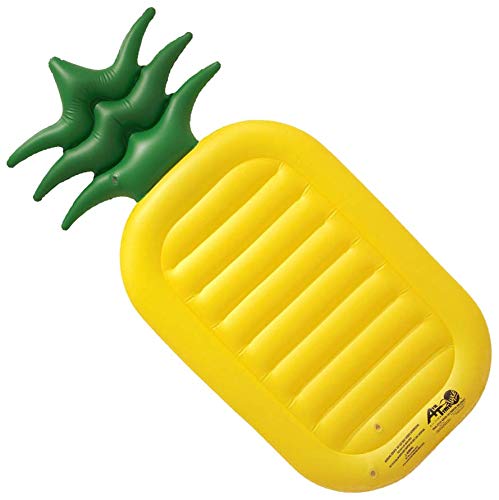 NAWA - Colchoneta Flotador Hinchable Piña para Piscina, Tamaño Grande 187x87x16cm, Ideal para Niños y Adultos, Resistente y Fácil de Inflar, Decoración y Comodidad para su Piscina - Amarillo