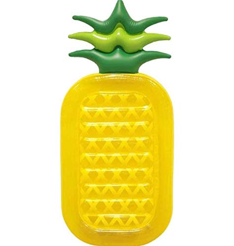 NAWA - Colchoneta Flotador Hinchable Piña para Piscina, Tamaño Grande 187x87x16cm, Ideal para Niños y Adultos, Resistente y Fácil de Inflar, Decoración y Comodidad para su Piscina - Amarillo