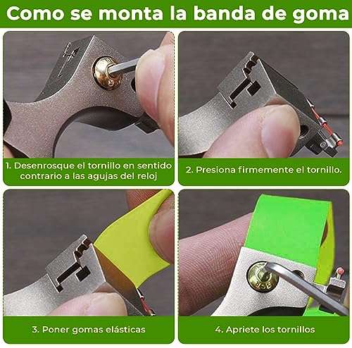 NAYAINOVA 6 Gomas Elasticas para Tirachinas Profesional de Caza y Tiro - Resortera - Goma Elastica Plana 1,2 mm Potente - Tirachinas Niño – Slingshot