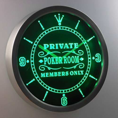 nc0455 de B Private Poker Room Member Only Bar Beer Neon Sign LED Wall Clock Reloj Bombilla Reloj/vibrantes – Reloj de pared