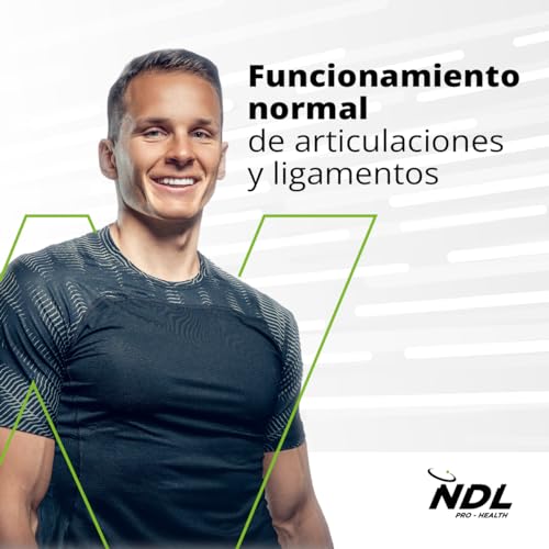 NDL Pro-Health Articulaciones - Colágeno puro tipo II con ácido hialurónico, cúrcuma y vitamina C, funcionamiento normal de huesos, articulaciones y cartílagos - 30 cápsulas, 1 mes