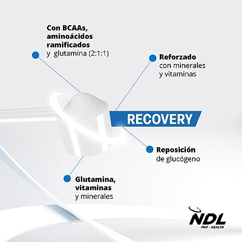 NDL Pro-Health Muscle Regeneration - BCAA (2:1:1) glutamina, antiinflamatorio y antioxidante, recuperación muscular post entreno, frutas del bosque, polvo, 20 dosis, 300g