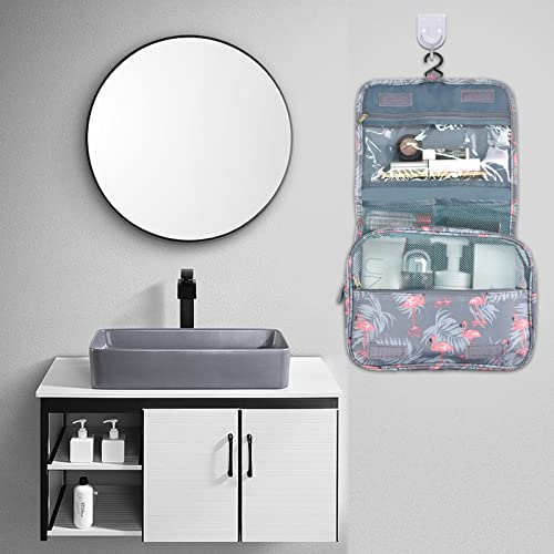 Neceser Colgante para Mujer, Neceser de Viaje, Neceser Impermeable con Ganchos, Organizador de Maquillaje con Compartimentos para Baño, Ducha, Artículos de Tocador