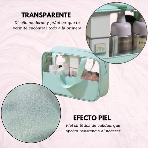 Neceser De Viaje Impermeable, Llevalo En La Maleta Y A La Playa. Neceser De Mujer con La Parte Superior Transparente, Ten Controlados Siempre Todos Tus Cosmeticos Y Tu Maquillaje.