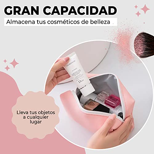 Neceser Organizador Maquillaje-Estuche Bolsa Viaje- Cosmeticos Almacenar - Aseo Mujer- Pequeño (Azul Claro)