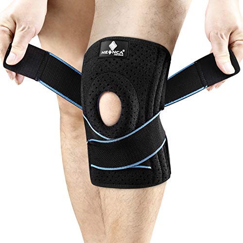 NEENCA Rodilleras Deportivas, Rodillera Menisco Ligamento con Estabilizadores Laterales y Almohadillas de Gel de Rótula, Rodillera de Rotuliana Ajustable para Artritis, Correr, Baloncesto, Bicicleta