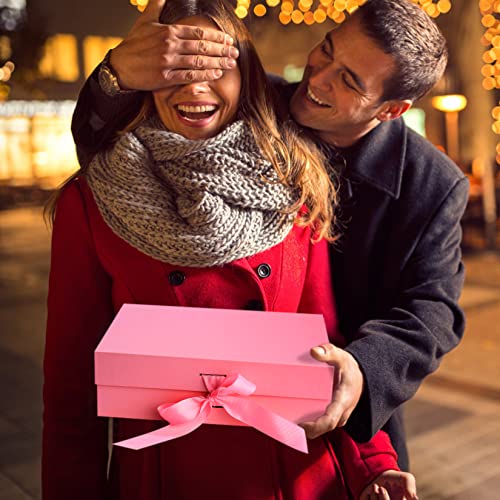 Negra Caja de Regalo con Cinta, Cajas de Regalo Magnéticas con Tapas, Cajas Decorativa de Embalaje de Regalo, Cajas de Presentación para Regalos, con Papel Triturado, Tarjetas