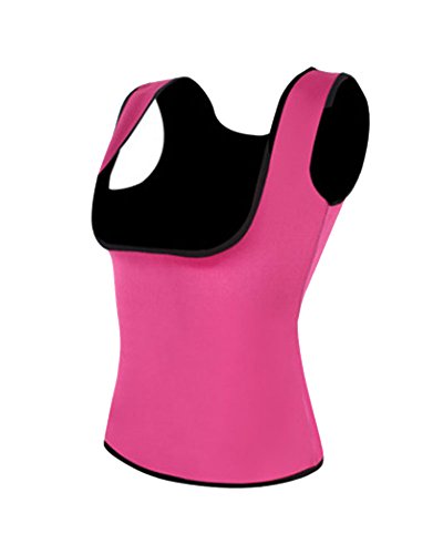 Neopreno Chaleco Adelgazante para Sudar de Mujer Traje Sauna Entrenador Reductor de Cintura Camiseta sin Mangas Deportiva Moldeador Corporal Bajo Pecho Quemagrasa Rosado 2XL