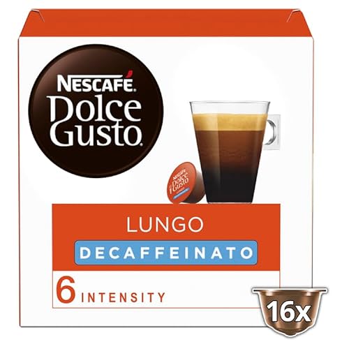 NESCAFÉ Dolce Gusto Lungo Descafeinado - x3 pack de 16 cápsulas - Total: 48 cápsulas